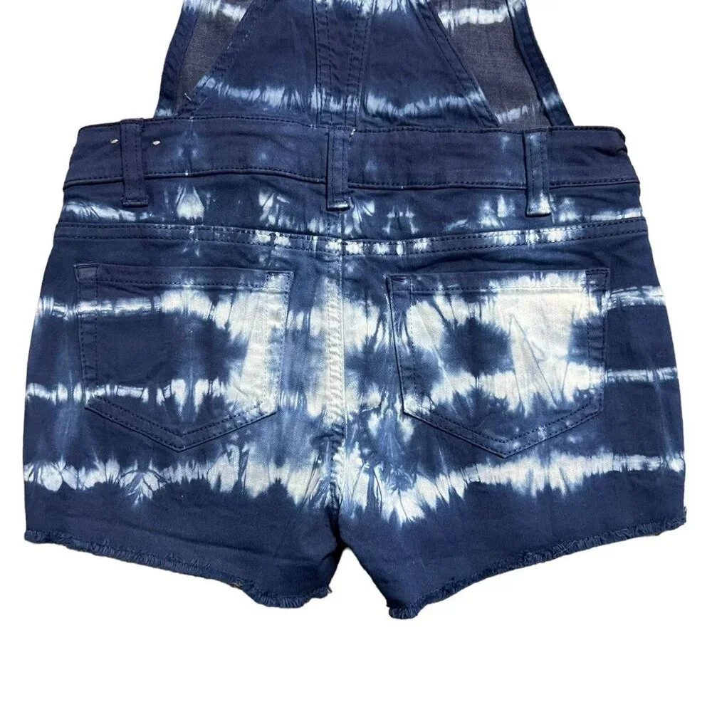 Justice Sz 10 Blue Tie Dye Shortall Overalls